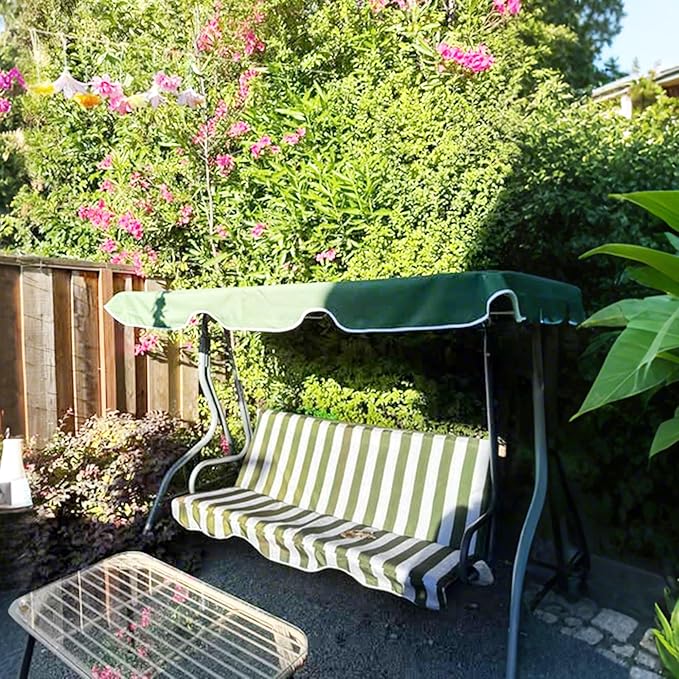 Outsunny 3-Person Porch Swing with Canopy, Patio Swing Chair, Outdoor Canopy Swing Bench with Adjustable Shade - Photo 9
