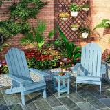 MXIMU Round Outdoor Side Table Adirondack Tables 18 Inch Chairside End Tables with Storage Shelf - Photo 5