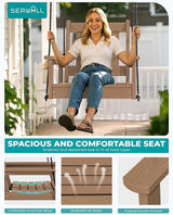SERWALL HDPE Single Porch Swing Set of 2, Heavy Duty Single Person Swing Chair with 2 Polypropylene Hanging Ropes - Photo 9