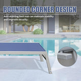 Domi Patio Chaise Lounge Set of 3, Aluminum Pool Lounge Chairs with Side Table - Photo 6