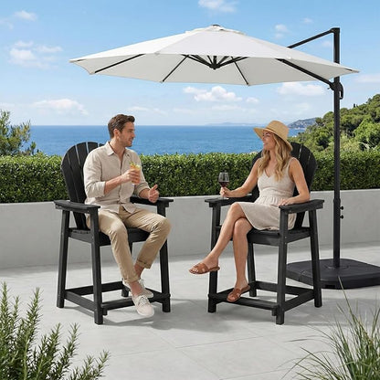 OTSUN Tall Modern Adirondack Chair, All Weather HDPE Bar Height Adirondack Stools Widened Durable Design for Porch Patio Yard Lawn Fire Pit Bistro Basement Indoors & Outdoors