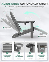 Folding Adirondack Chair with Retractable Ottoman - Photo 5