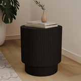 LeisureMod Modern Side Table Round Fiberstone Top Accent End Table for Home, Outdoor Patio, Living Room Sofa - Photo 2