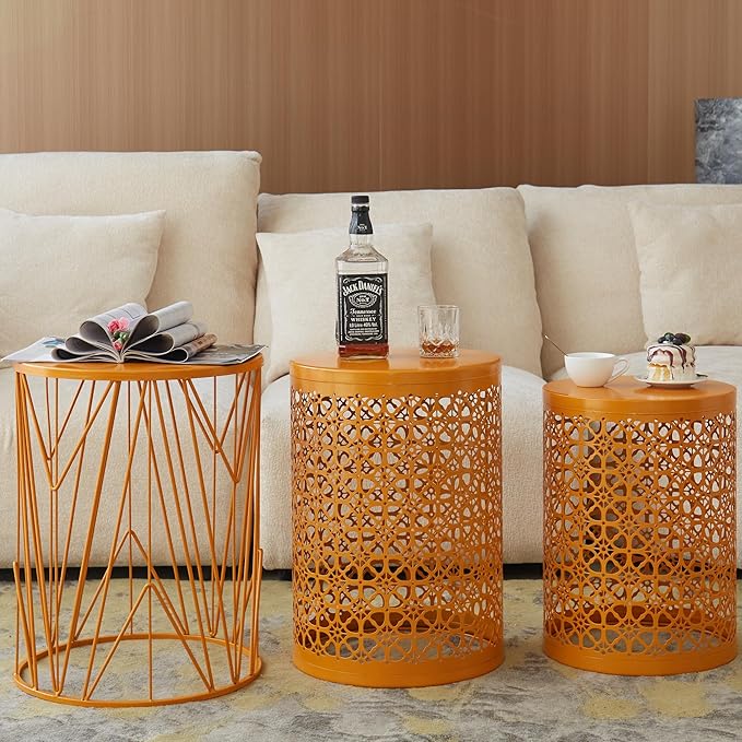 Y&M Set of 3 Stacking Coffee Table for Living Room, Patio Side Table, Indoor End Tables for Bedroom - Photo 6