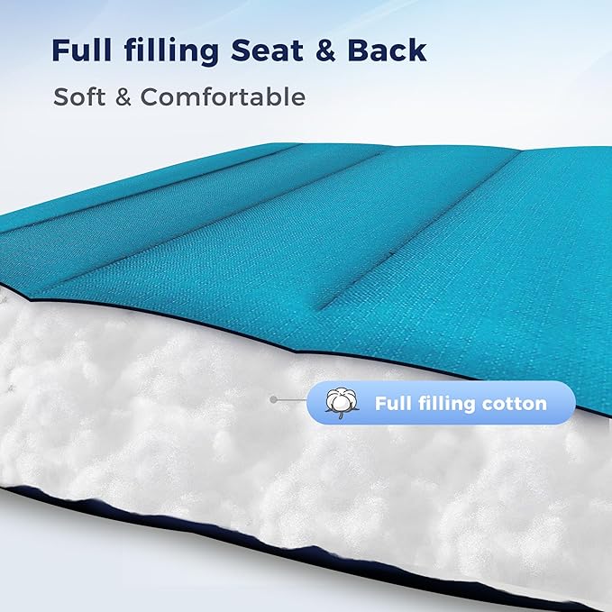 MAISON ARTS Oversized Zero Gravity Chairs Set of 2, Folding Padded Recliner Anti Gravity Lounge Chair with 28" Wide Seat and Cup Holder, Support 400lbs, Aqua