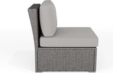 Martha Stewart Bedford Indoor-Outdoor Modular Patio Sectional Sofa Center Seat with Rattan Wicker Finish in Gray with - Photo 10