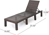Christopher Knight Home Jamaica Outdoor Wicker Chaise Lounge with Water Resistant Cushion, Multibrown / Orange - Photo 3