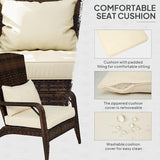 Outsunny Patio Wicker Adirondack Chair, Outdoor All-Weather Rattan Fire Pit Chair with Soft Cushions - Photo 6