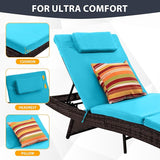 Sundale Outdoor Chaise Lounge Set of 4, Wicker Patio Lounge Chairs for Outside - Photo 4