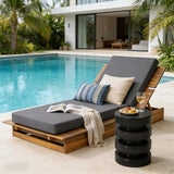 Christopher Knight Home Bard Patio Chaise Lounge Chair Outdoor, Acacia Wood Poolside Sun Lounger with 4-Thick Cushion - Photo 1