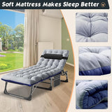 MOPHOTO Folding Chaise Lounge Chair 5-Position, Folding Cot, Heavy Duty Patio Chaise Lounges for Outside, Poolside - Photo 7