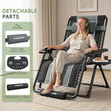 Amopatio Zero Gravity Reclining Patio Chairs Set of 2 XXL Foldable Lounge Chair with Removable Cup - Photo 4