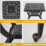 Cast Aluminum Outdoor Side Table, Small Patio Table, Outdoor Coffee Tables for Patio, Garden, Balcony - Photo 3