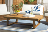 SAFAVIEH Outdoor Collection Duncan Natural Brown Slatted Top Solid Wood Coffee Table - Photo 2