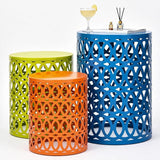 Side Table Set of 3, Modern Decorative Coffee Table with Geometric Cut-Out Design - Photo 1
