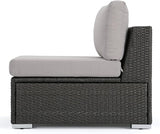 Christopher Knight Home Santa Rosa Outdoor Wicker Armless Sectional Sofa Seat with Aluminum Frame and Water Resistant - Photo 3