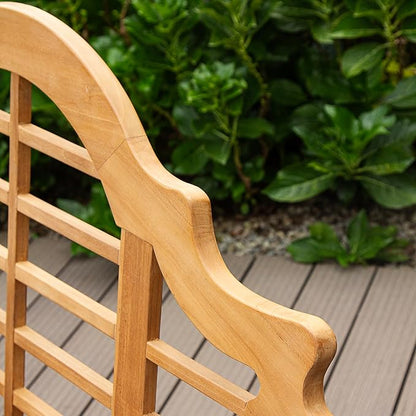 Cambridge Casual Lutyens Teak Wood Garden Bench 5-Foot – Wooden Outdoor Bench for Patio, Porch, Lawn, Backyard – Weather-Resistant Seating for Entryway or Deck