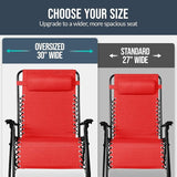 Best Choice Products Set of 2 Extra Wide Adjustable Steel Mesh Zero Gravity Lounge Chair Recliners w/Pillows and Cup - Photo 4