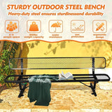 Thermoplastic Coated Iron Park Bench for Outside, Heavy Duty Metal Garden Bench - Photo 6