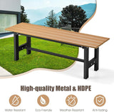 Giantex 2-Person Outdoor Bench Seat - Backless Patio Garden Bench, 47” Weatherproof Outside Chair with Slatted Seat - Photo 6