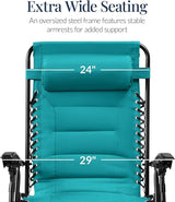 Best Choice Products Oversized Padded Zero Gravity Chair, Folding Outdoor Patio Recliner - Photo 3