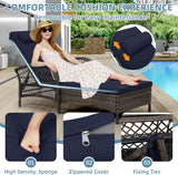 Outdoor Chaise Lounge Chair, PE Wicker Long Recliner Patio Lounge Chair with Cushion - Photo 4