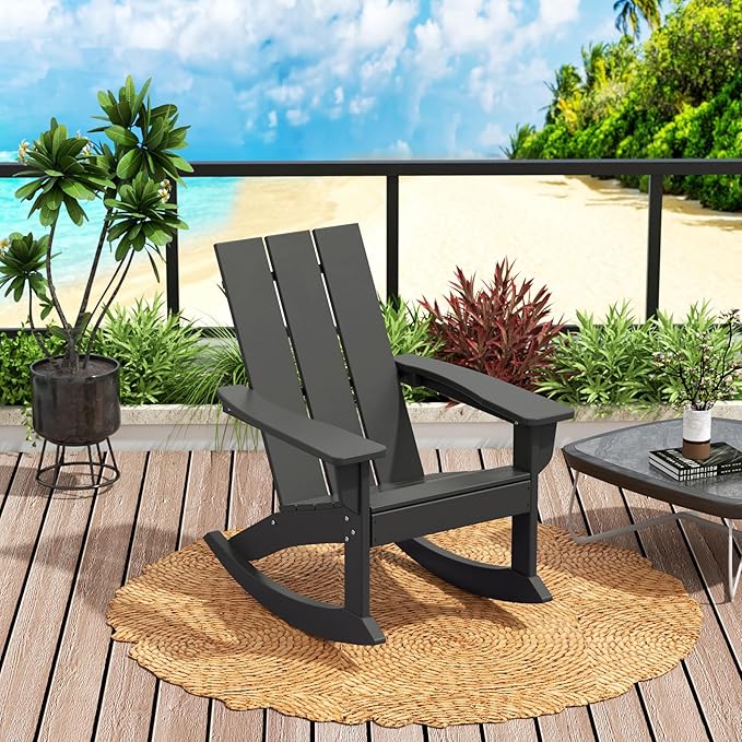 Costaelm Outdoor Adirondack Chair, All Weather Resistant Lawn Chairs Balcony Chair and Fire Pit Chairs - Photo 9