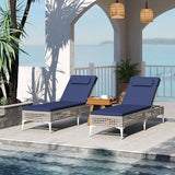 Tangkula Patio Chaise Lounge Chair, PE Wicker Reclining Sun Lounger with 6-Level Adjustable Backrest - Photo 2