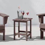 WestinTrends Malibu Square Outdoor Side Table for Adirondack Chair, Dark Brown - Photo 1