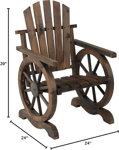 American Furniture Classics Outdoor Leisure Products 39" Farmhouse Wood Adirondack Chair in Mocha Brown