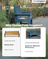 HDPE Garden Bench, All Weather 2-Person Outdoor Benches, Rust Free & Fade Resistant Patio Benches for Garden, Porch - Photo 9