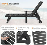 LUE BONA Outdoor Chaise Lounge, HDPS Chaise Lounger, 5 Positions Adjustable Lounge Chairs - Photo 8