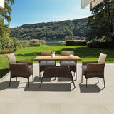 Teamson Home Outdoor PE Rattan Dining Set for Four, Removable Water-Resistant Cushions - Photo 2