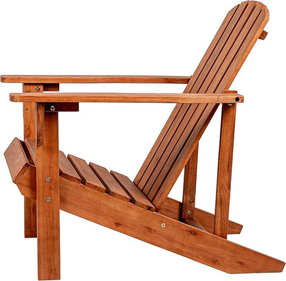 Eyely PTA1002A Amelia Outdoor Patio Traditional Acacia Wood Adirondack Chair, Light Brown for Traditional, Coastal, Country, Cottage, Farmhouse, Rustic