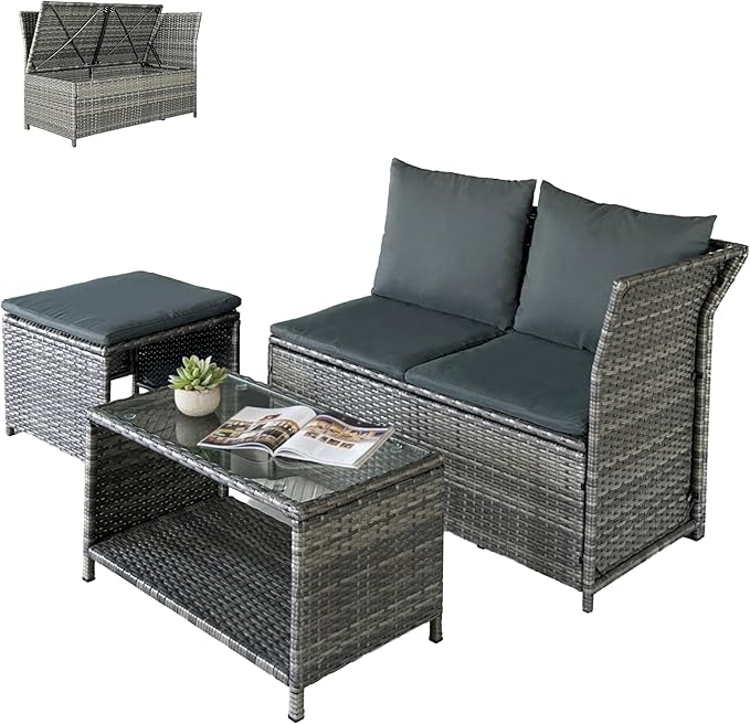 GIANGSUNNY 4 Patio Furniture Set with Storage - Photo 1