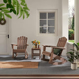 Psilvam Adirondack Rocking Chair Set of 2, Eco-Friendly Wood-Style Outdoor Patio Rocker - Heavy Duty 350 lbs Capacity - Photo 6