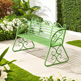 2-Seat Patio Porch Bench 45"，Outdoor Metal Garden Bench，Weather Proof Porch Path Chair，Patio Bench with Backrest and - Photo 4