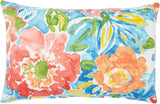 BrylaneHome Lumbar Pillow - 20" L x 13" W - Patio & Outdoor - Water, Stain & Fade Resistant - Poppy Blue - Photo 1