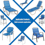 Vinyl Straps for Patio Chair Repair Kit 2'' Wide 20 Ft Long Replacement Straps + 20 Free Rivets for Outdoor Lawn - Photo 7