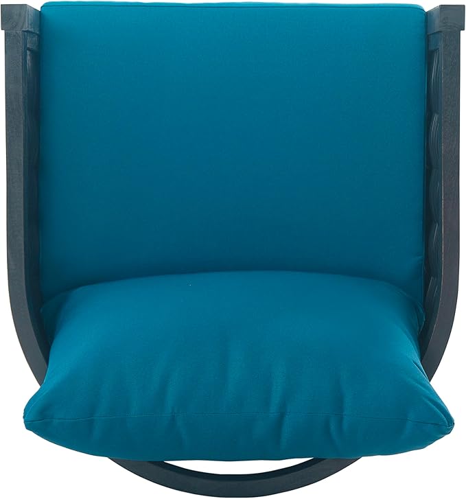 Merax Single Outdoor Acacia Wood Wicker Club Chair with Cushion,Patio Furniture Conversation Seat for Backyard Garden