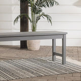 Walker Edison Rendezvous Modern Solid Acacia Wood Slatted Patio Bench, 53 Inch, Grey Wash - Photo 7