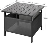 LZRS Adirondack Square Outdoor Side Table with Umbrella Hole, Pool Composite Patio Table, HDPE End Tables for Backyard - Photo 3