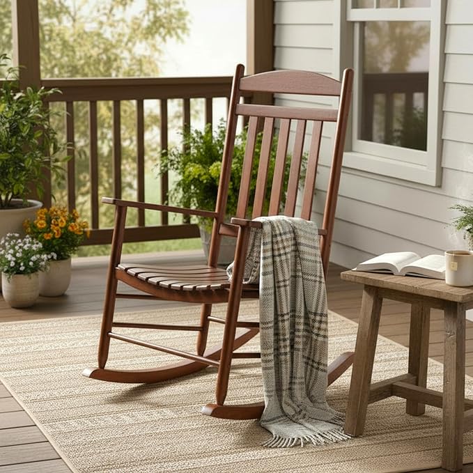Shine Company Maine Wood Rocking Chair, Oak