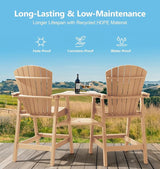 PASAMIC Tall Adirondack Chairs Set of 4, All-Weather HDPE Patio Chairs with Double Connecting Trays - Photo 4