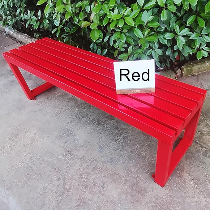 Outdoor Metal Garden Bench - Weatherproof Park Bench for Lawn, Patio, and Yard - Supports up to 800 Pounds, 47 Inch Length