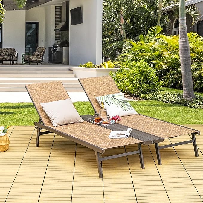 Tangkula Double Patio Chaise Lounge - Photo 3