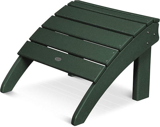 POLYWOOD SHO22GR Seashell Adirondack Chair Ottoman, Green