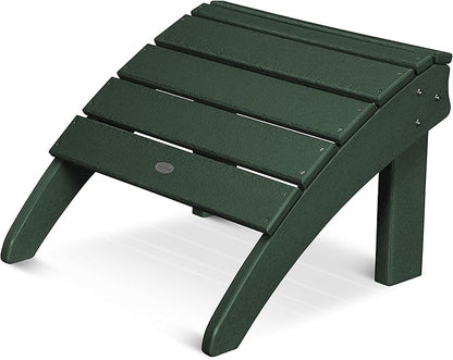 POLYWOOD SHO22GR Seashell Adirondack Chair Ottoman, Green
