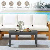 LUE BONA Outdoor Coffee Table Rectangle, 42.5" HDPS Patio Coffee Tables for Outside - Photo 4