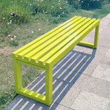 Weatherproof Metal Dining Bench, Outdoor Bench Backless Patio Bench 2-Person Farmhouse Bench Garden Bench for Kitchen - Photo 7